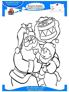 Çocuklar İçin Noel Baba Boyama Sayfaları 